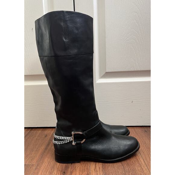 RALPH LAUREN Jacqui Black leather D-Ring Harness Tall Equestrian Boots - Picture 3 of 12